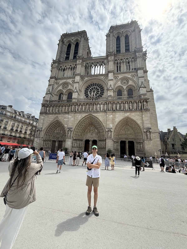 a in front of notre dame last day of june