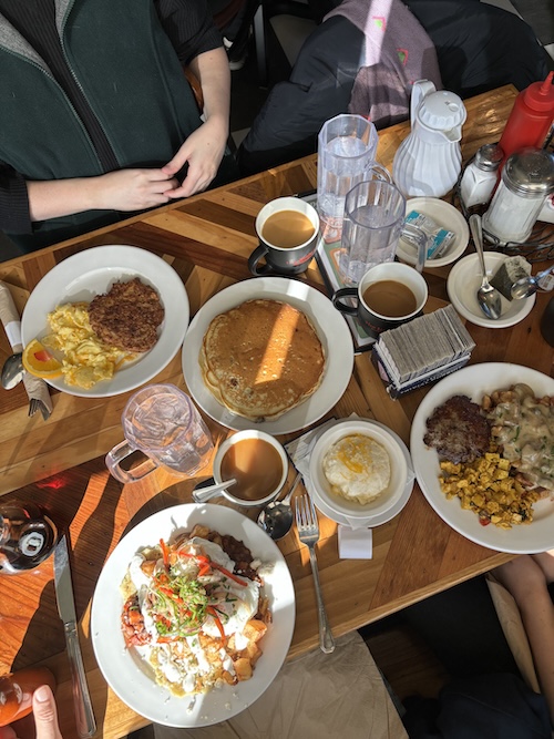 amazing breakfast D, S, and I ate in Harrisonburg