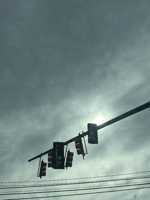 ominous streetlight cluster