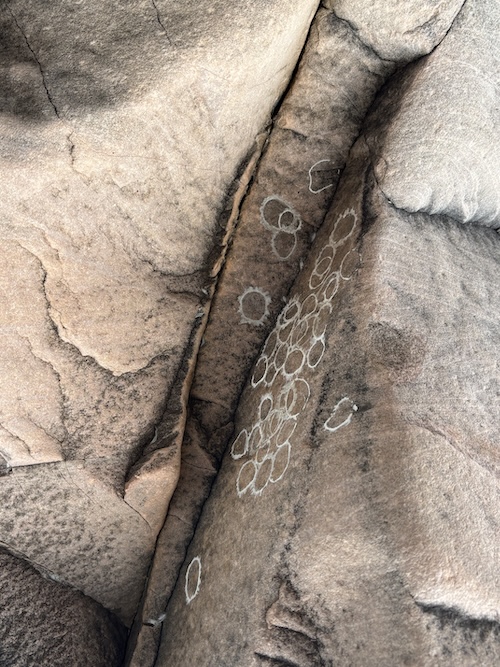 mysterious circular pattern on some rocks by a creek in Sedona